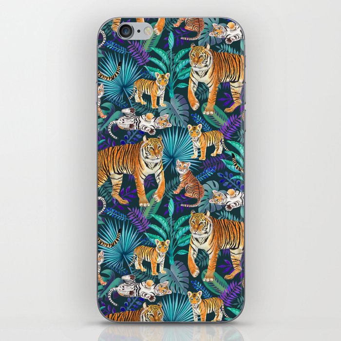 Family of Tigers (Turquoise)  iPhone Skin