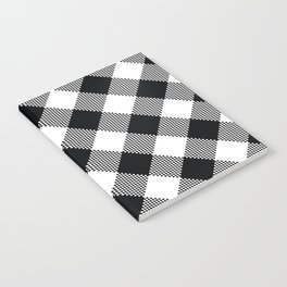 Black & White Large Diagonal Gingham Pattern Notebook