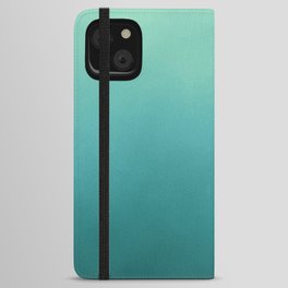 Teal Blue Gradient Modern Abstract iPhone Wallet Case
