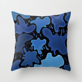 Dark blue Slime Splatter Throw Pillow
