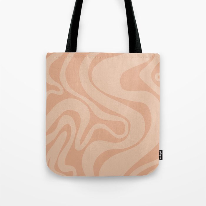 Modern Swirl Lines in Peach and Tan Tote Bag