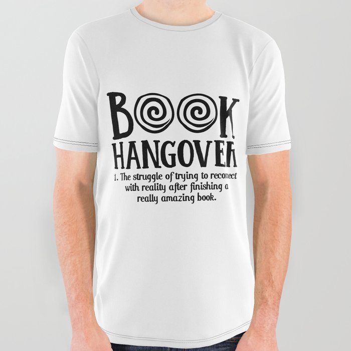 Funny Book Hangover Definition All Over Graphic Tee