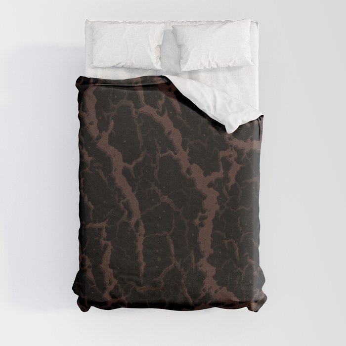 Cracked Space Lava - Brown Duvet Cover