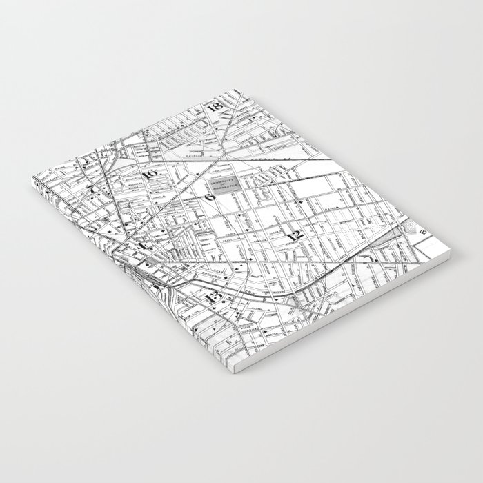 Vintage Map of Rochester NY (1901) BW Notebook