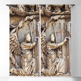 Orvieto Cathedral Facade Relief Annunciation Gothic Art Blackout Curtain