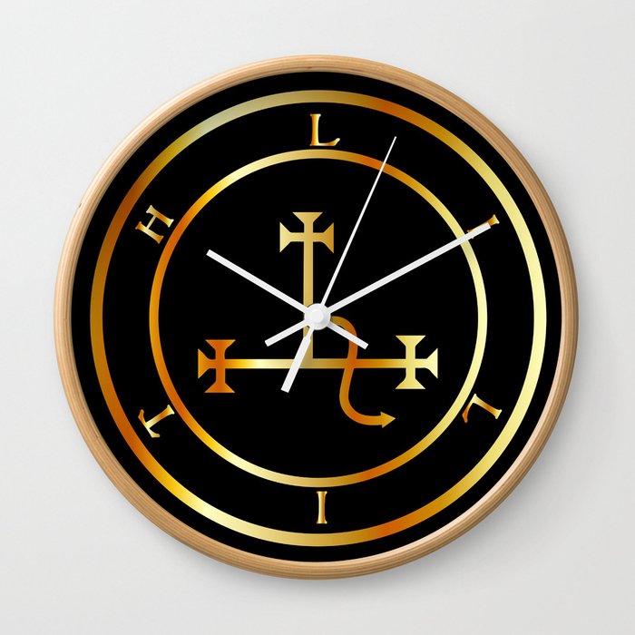 Sigil of Lilith- Female demon Lilith symbol in gold Wall Clock