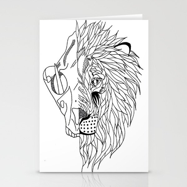 Half Lion Skull Half Lion Face Stationery Cards By Smurfmonster Society6 Half Lion Skull Half Lion Face Stationery Cards By Smurfmonster Society6