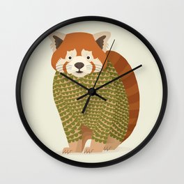 Whimsical Red Panda Wall Clock