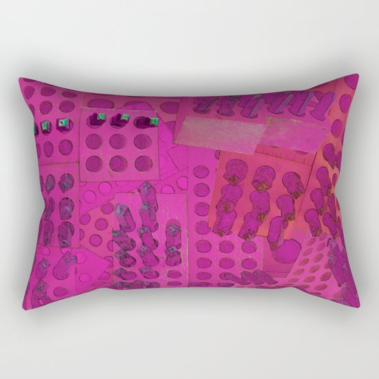 I Love You Letter Punches Abstract Pink Rectangular Pillow
