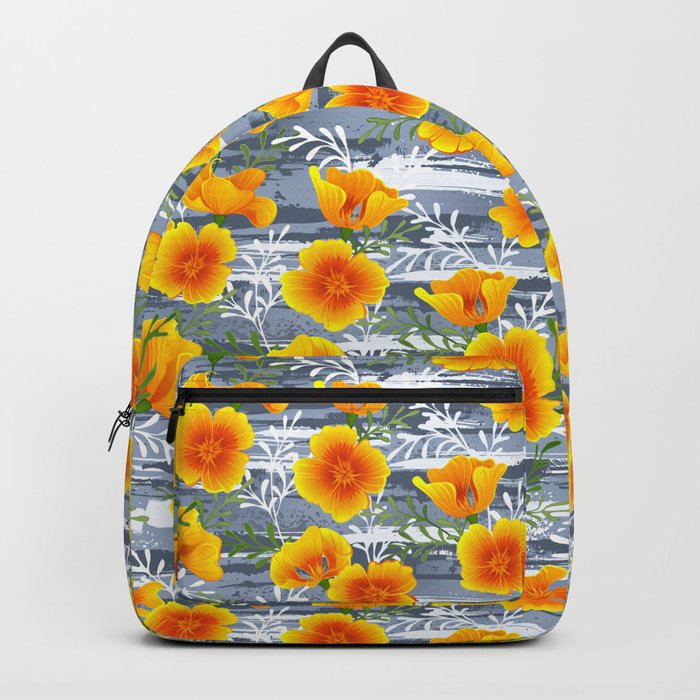 Seamless Yellow Poppy Backpack