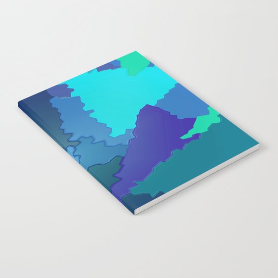 Blues and Greens Puzzle Patchwork Notebook