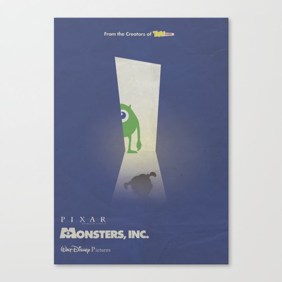 Monsters Inc. Walt Disney Alternative Movie Poster Canvas Print