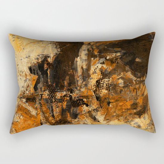 Ocher Wall Rectangular Pillow