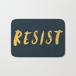 RESIST 6.0 - Freedom Gold on Navy #resistance Bath Mat | Feminism, Graphicdesign, Photo, Freedom, Resist, Ink, Resistance, Equality, Painting, Digital 