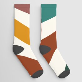 Multicolor retro Sun design 7 Socks