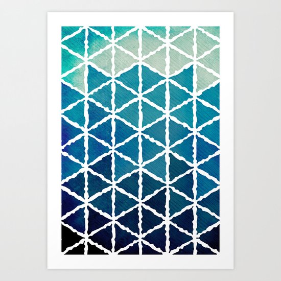 Shades of blue Art Print