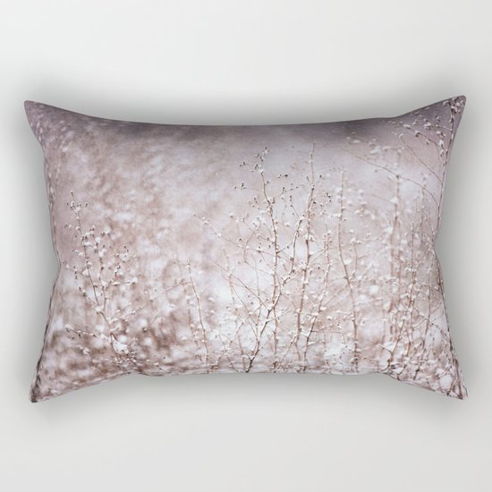 Snowy branches in the rain Rectangular Pillow