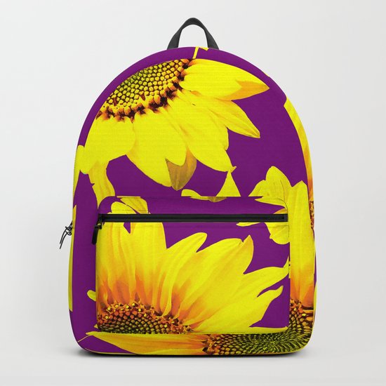Sunflowers on a purple background - summer mood - #Society6 #buyart Backpack