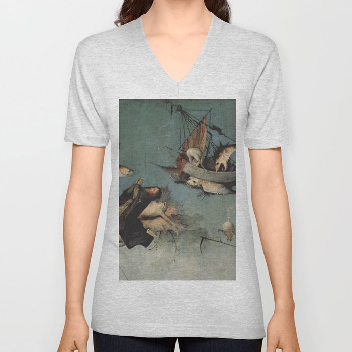 Hieronymus Bosch flying ships and creatures V Neck T Shirt