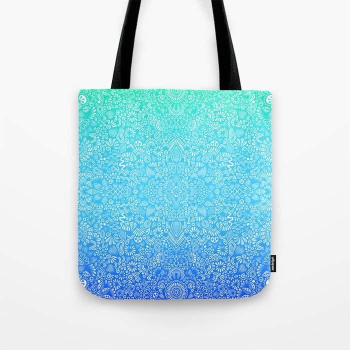 Green Water - Blue Background Tote Bag