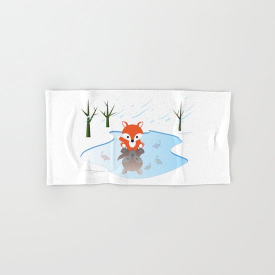Little Fox On Ice Hand & Bath Towel