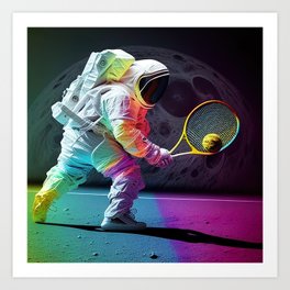 Space Astro Tennis Art Print