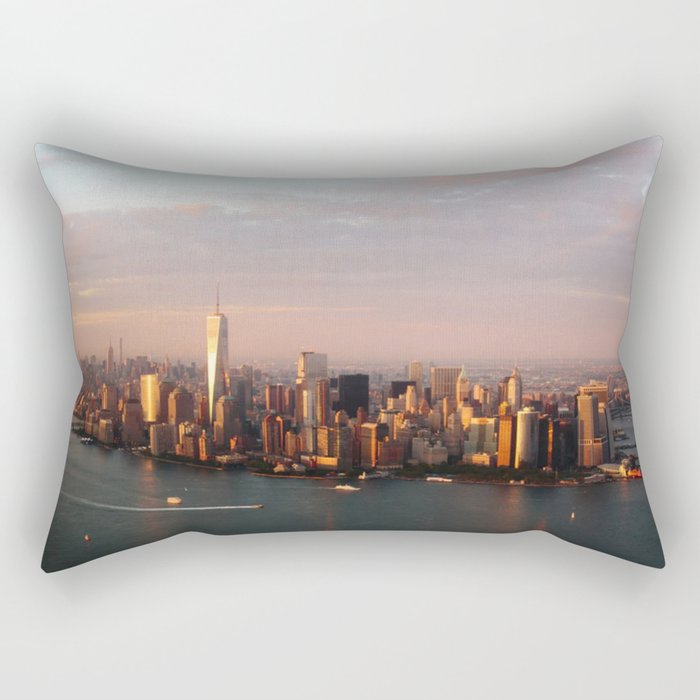 New York City Sunset Rectangular Pillow