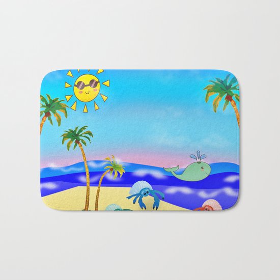Beach Party for the Baby Crabs Bath Mat
