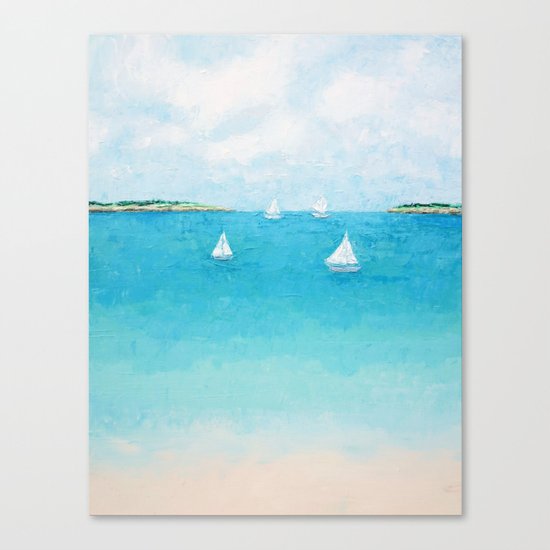 Baby Beach Sailboats Canvas Print