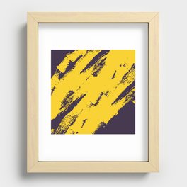 Abstract Charcoal Art Purple Violet Yellow Recessed Framed Print