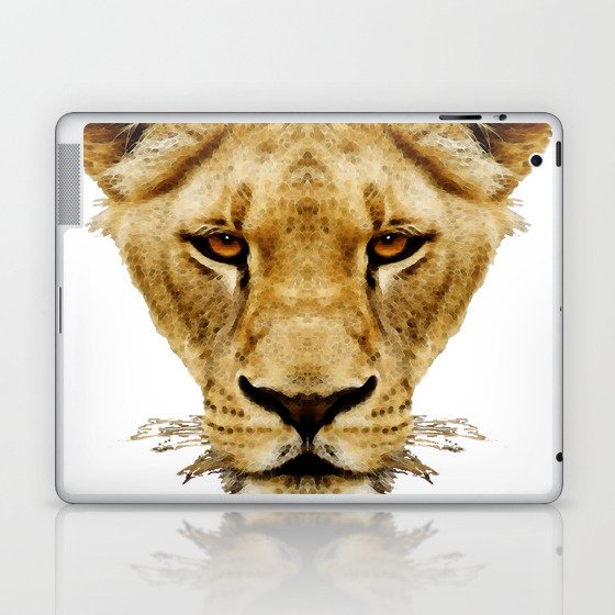 Lioness Lion Animal Art On The Side Laptop & iPad Skin