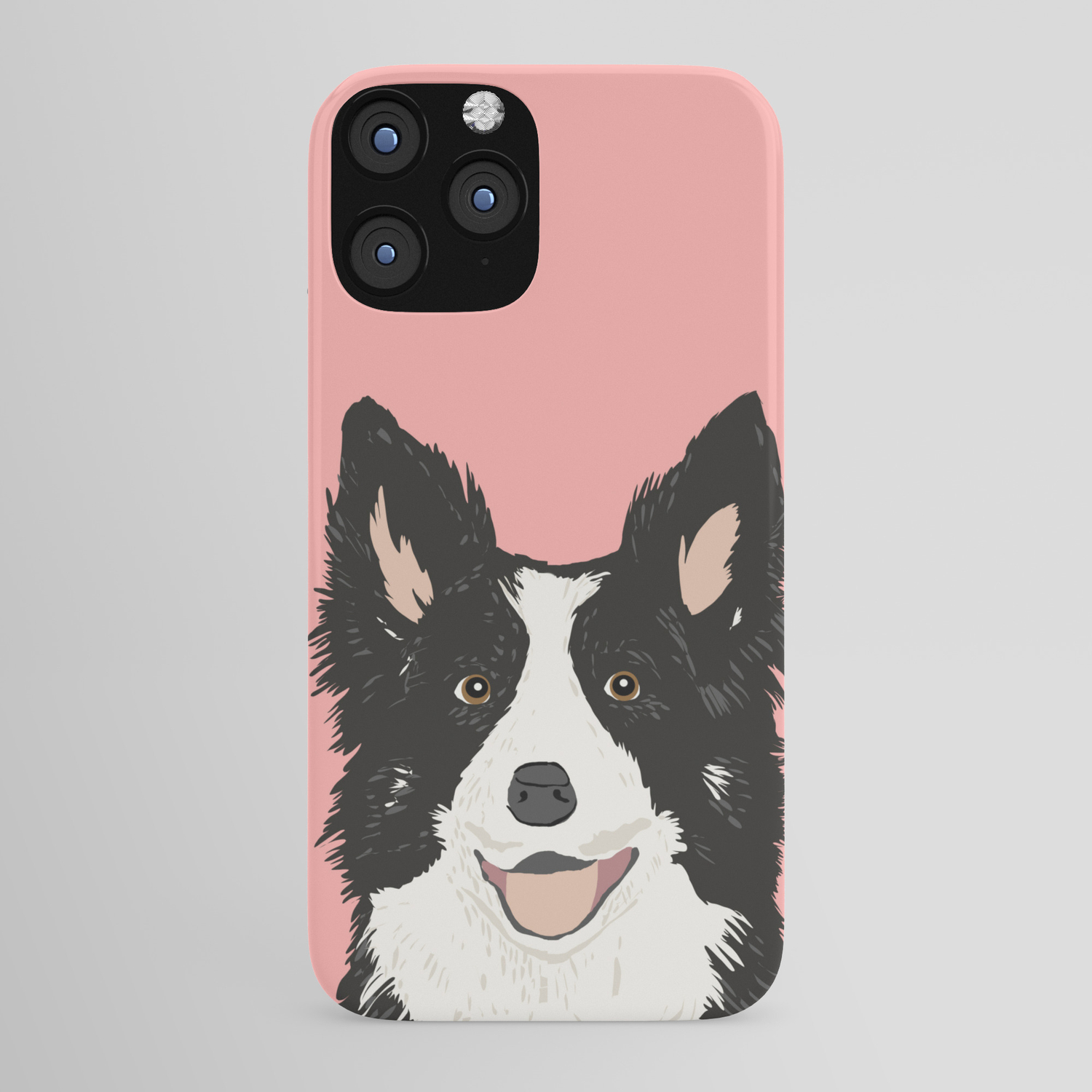 Border Collie Pet Portrait Pink Background Dog Lover Art Gifts Iphone Case By Petfriendly Society6