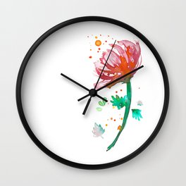 Warm Watercolour Fiordland Flower Wall Clock