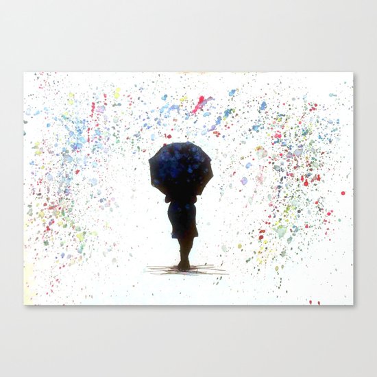 Caught in the Rain Canvas Print