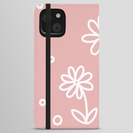 Daisies and Dots 2 - Pink and White iPhone Wallet Case