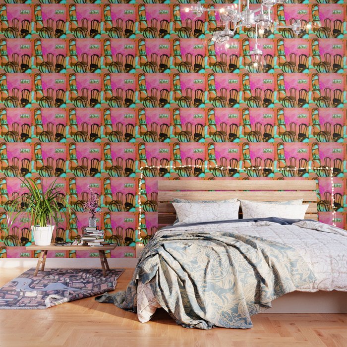 Marc Chagall Pink Living Room Wallpaper by Jon Baran Society6