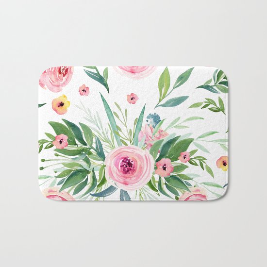 Pink Roses Bath Mat