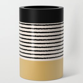 Texture - Black Stripes Gold Can Cooler