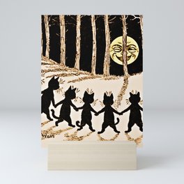 Louis Wain Black Cats & A Full Moon Mini Art Print