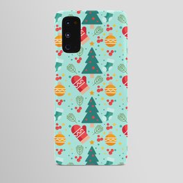 Christmas Pattern Turquoise Tree Gloves Android Case