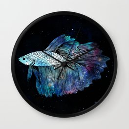 Betta Fish Galaxy Wall Clock