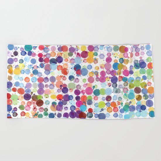 Watercolor Drops Beach Towel