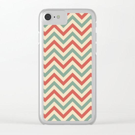 Retro zigzag pattern Clear iPhone Case
