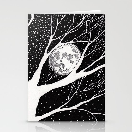 moonlight shadow Stationery Cards