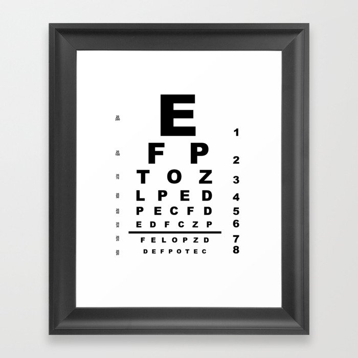 Eye Test Chart Framed Art Print