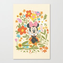 "Minnie Mouse Loves Flowers" by Gigi Rosado Canvas Print