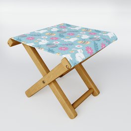 Happy Easter Rabbit Floral Collection Folding Stool