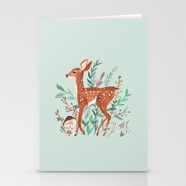 Deer in spinney Stationery Cards