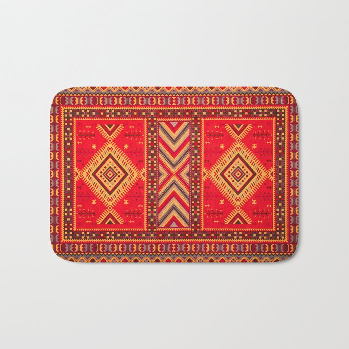 Mystic Tapestry: Heritage Fusion in Oriental Bohemian Tribal Moroccan Art Bath Mat