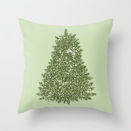 Green Faux Glitter Texture Christmas Tree Shape (Not Real Glitter) Throw Pillow